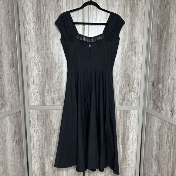 Stop Staring Vintage Dress Fit and Flare Dark Academia Black Color Retro Size M - Picture 7 of 9